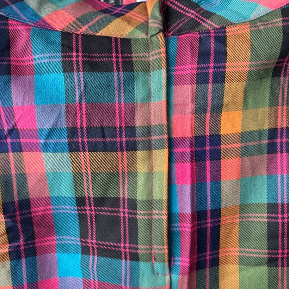 NWT Voodoo Vixen Size UK 12/ US 8 Multicolour Plaid Skirt with Waist Button Deta - Picture 7 of 7